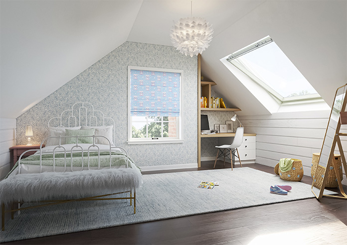 Little Bear, Blue Cotton - Twist&Fit Roman Blind - Image 6